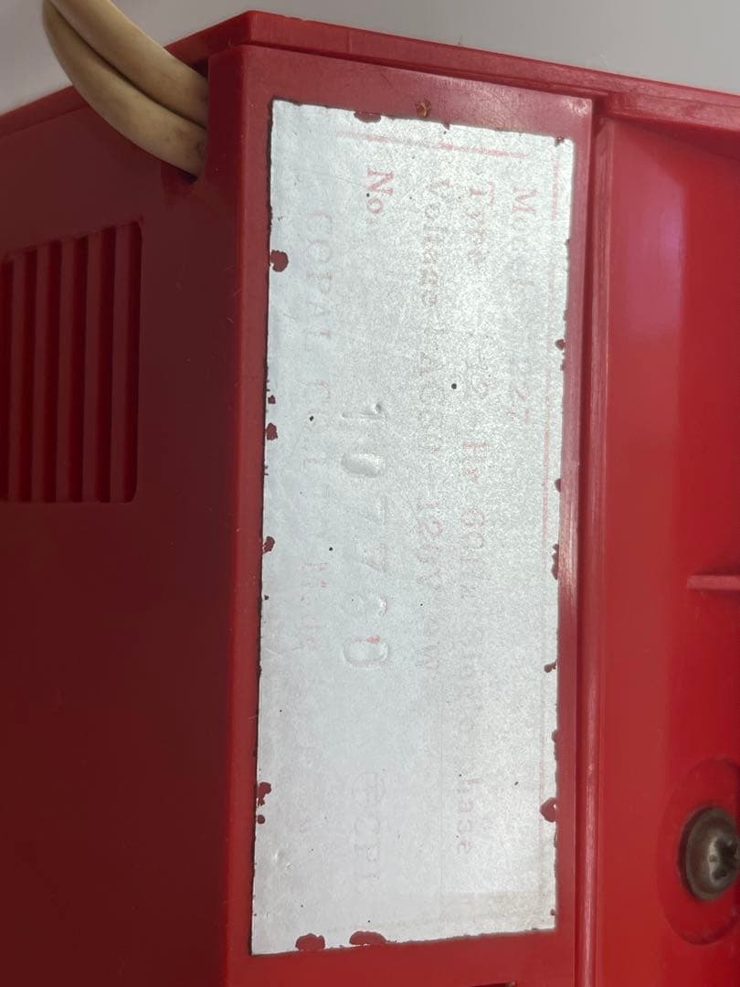 COPAL コパル　パタパタ時計　レッド×ベージュ