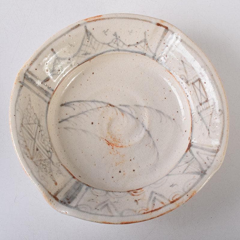 志野焼　加藤光右衛門作　菓子鉢　共箱　C　8089