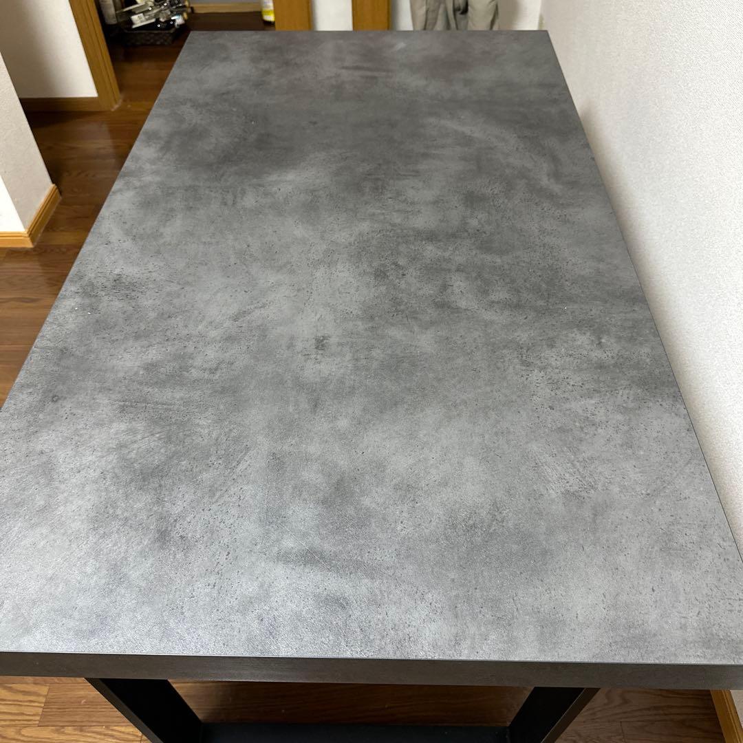 【セット購入推奨】コンクリート調ダイニングテーブル 4人用 モダンデザイン