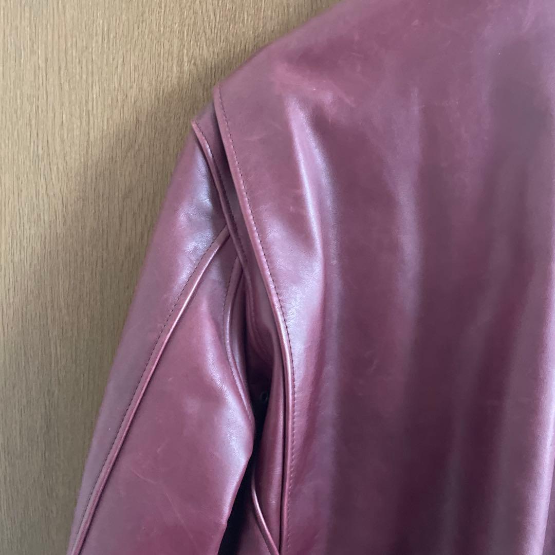 ウインドアーマー　シングルライダース　本革LL レッド