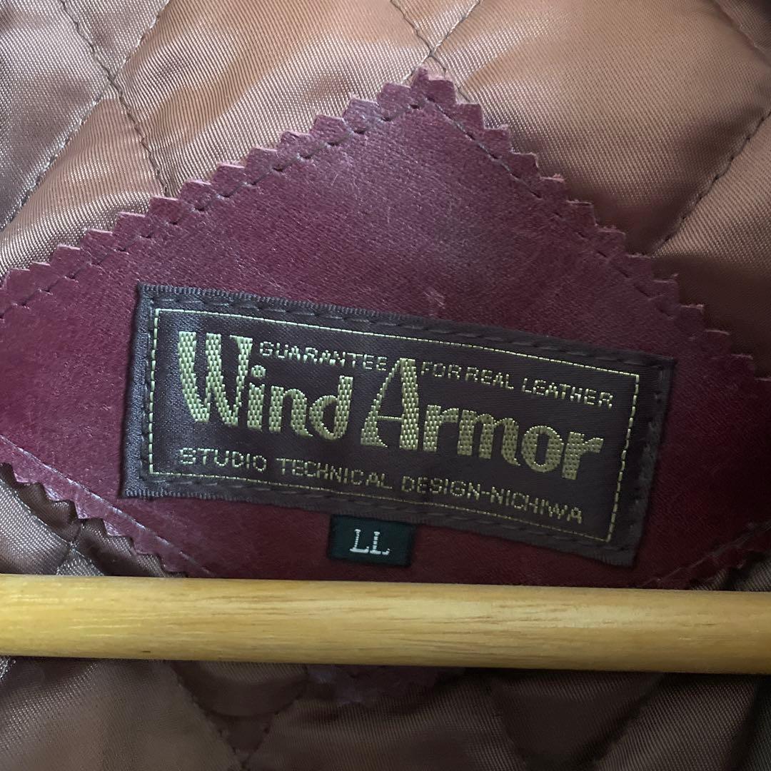 ウインドアーマー　シングルライダース　本革LL レッド