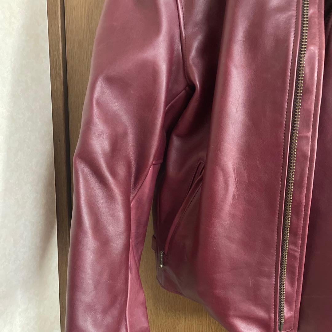 ウインドアーマー　シングルライダース　本革LL レッド