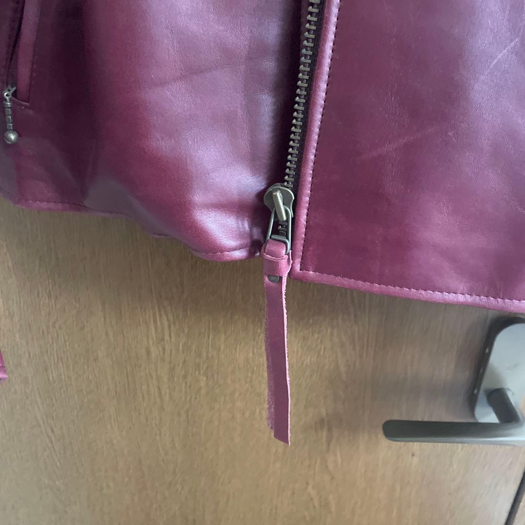 ウインドアーマー　シングルライダース　本革LL レッド