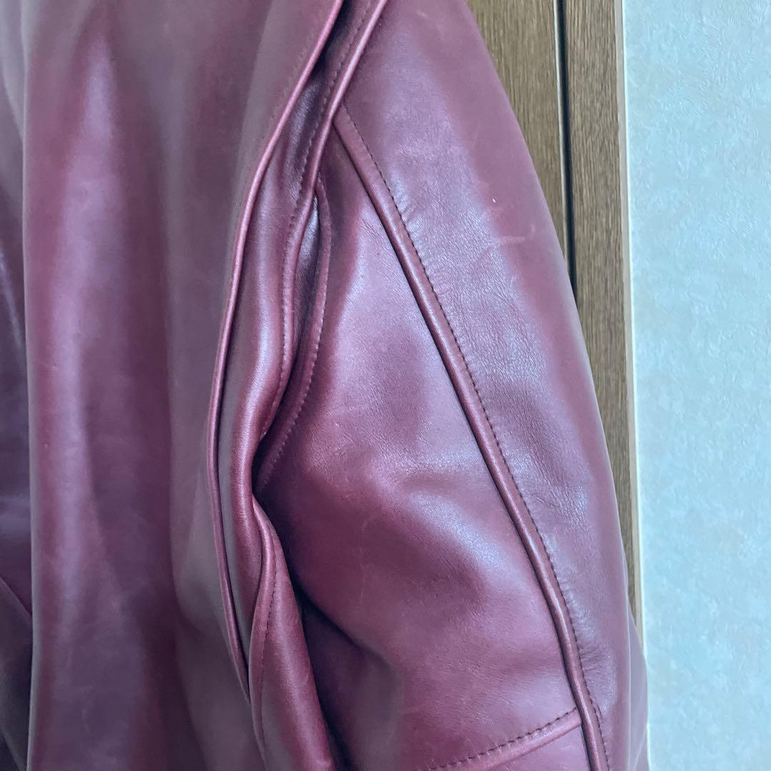 ウインドアーマー　シングルライダース　本革LL レッド