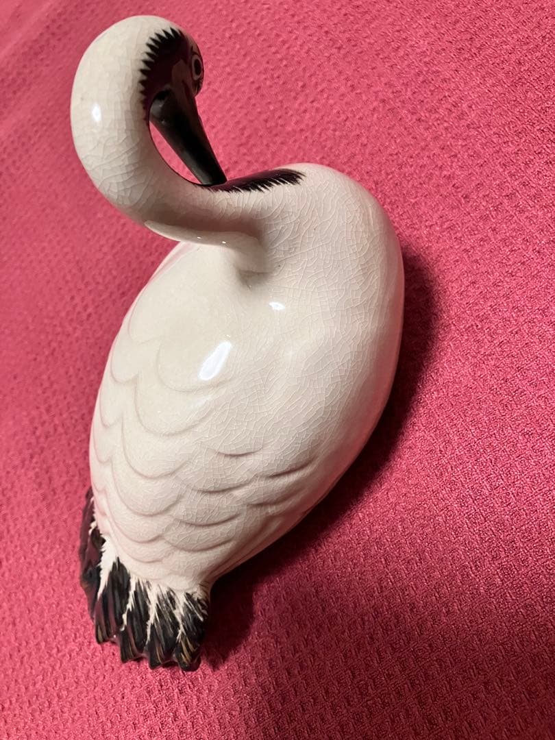 名工 伊東陶山 伝統工芸 京焼 清水焼 鶴 置物 骨董品 古美術品