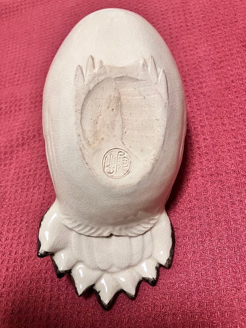 名工 伊東陶山 伝統工芸 京焼 清水焼 鶴 置物 骨董品 古美術品