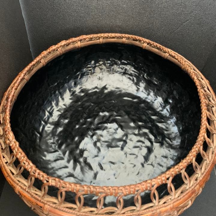 初代　山本(竹龍斎)(竹竜斉)造　輪組 炭斗　茶道具