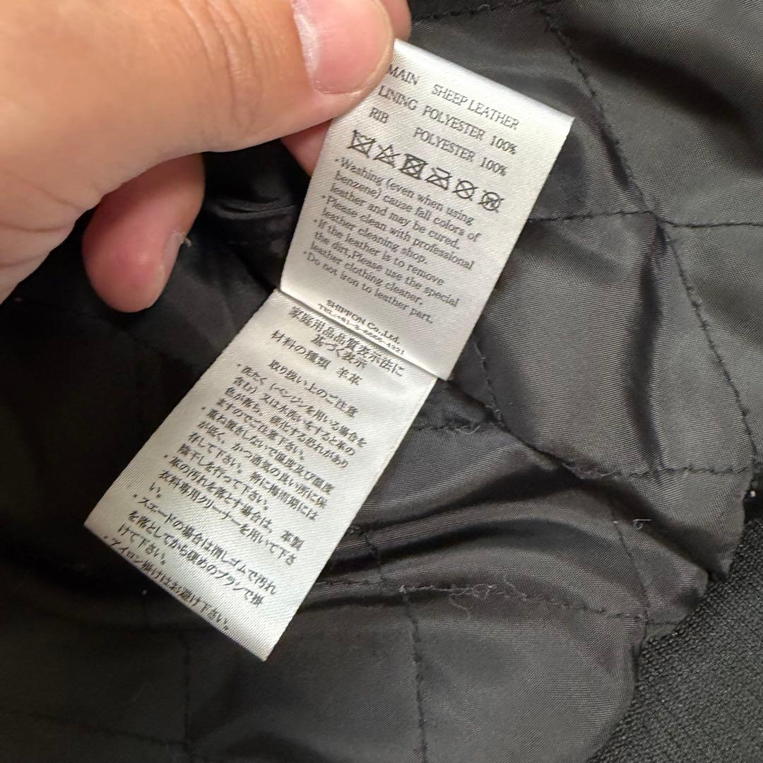 近年美品Lサイズ相当　AKM シングルライダースジャケット　羊革　キルティング