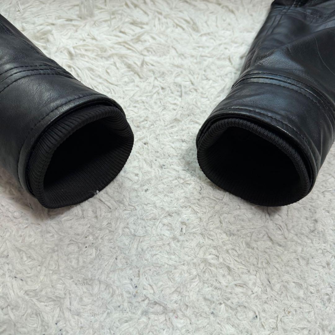 近年美品Lサイズ相当　AKM シングルライダースジャケット　羊革　キルティング