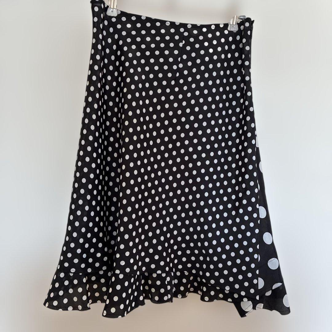 ジュンヤワタナベ　コムデギャルソン　フレアスカート 黒白水玉