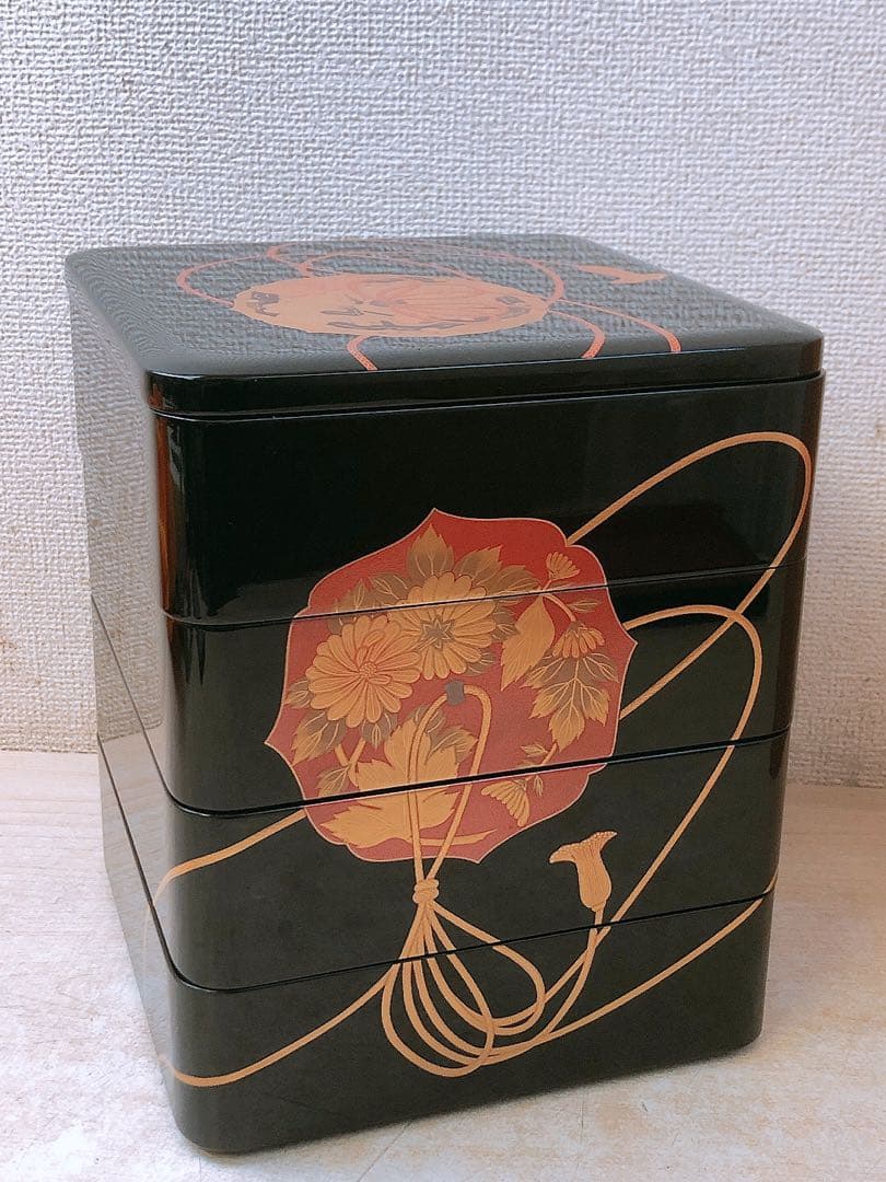 t*a様 美術漆器 若島屋謹製 輪島塗 四段重★重箱 和漆器 美術工芸品 伝統工