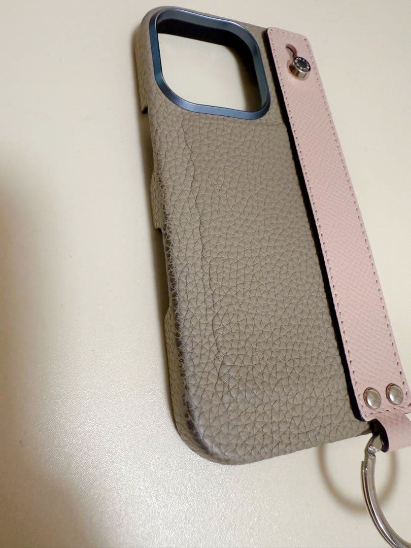 ボナベンチュラ ハンドル付き バックカバーケース iPhone16pro ピンク