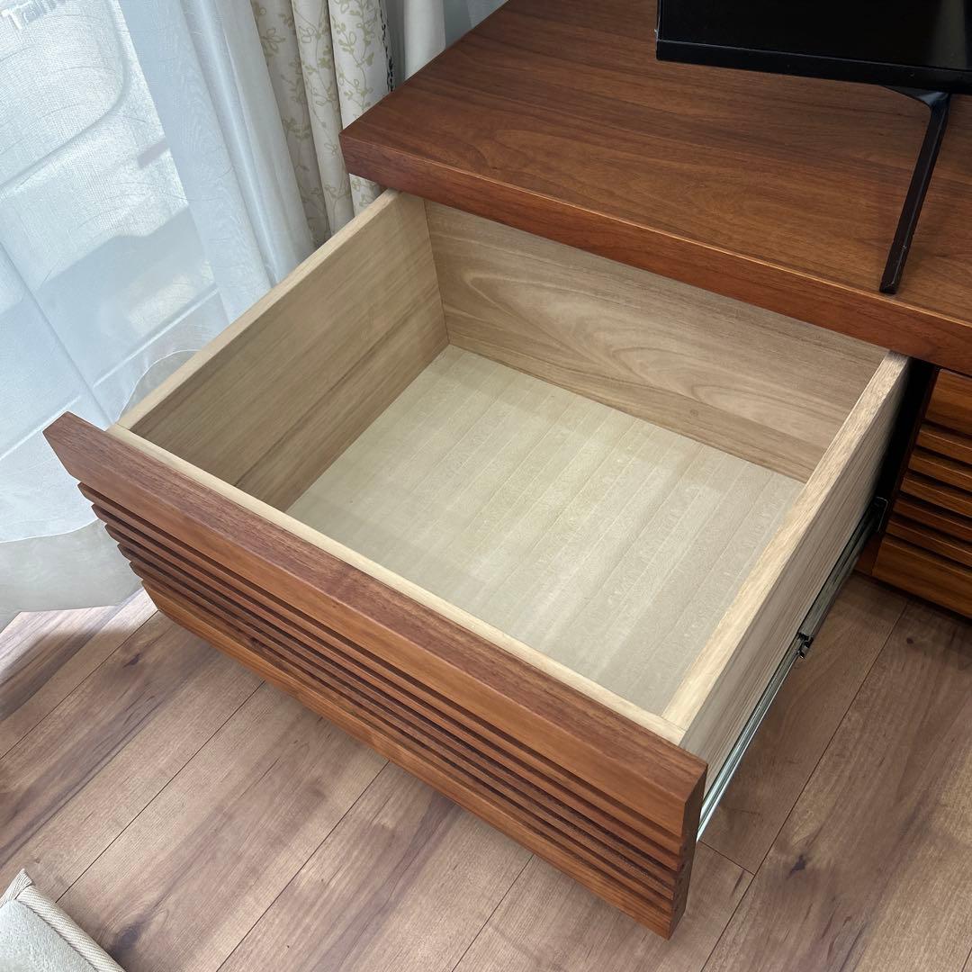 木製 スリットデザイン テレビ台　無垢材　ブラックチェリー　野中木工所