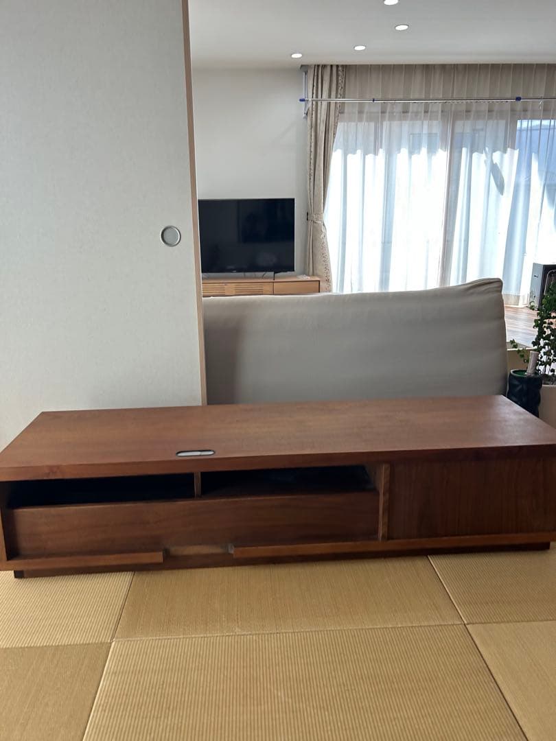 木製 スリットデザイン テレビ台　無垢材　ブラックチェリー　野中木工所