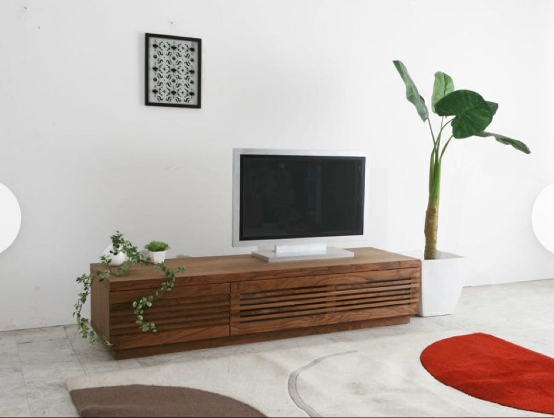 木製 スリットデザイン テレビ台　無垢材　ブラックチェリー　野中木工所