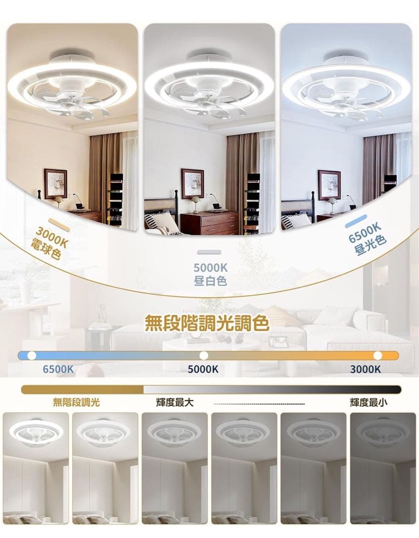 オシャレモデル シーリングファンライト 導光板 led シーリングファン