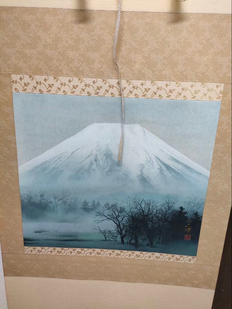 3-1898 掛軸　富士　大竹卓　作