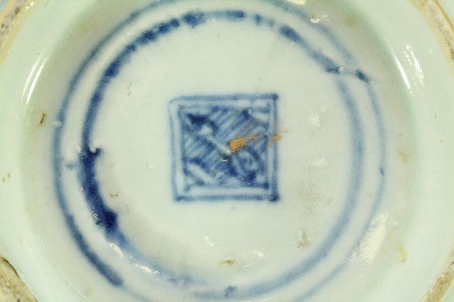 中国美術 青花 染付 纏枝蓮花紋 碗 φ18cm N809