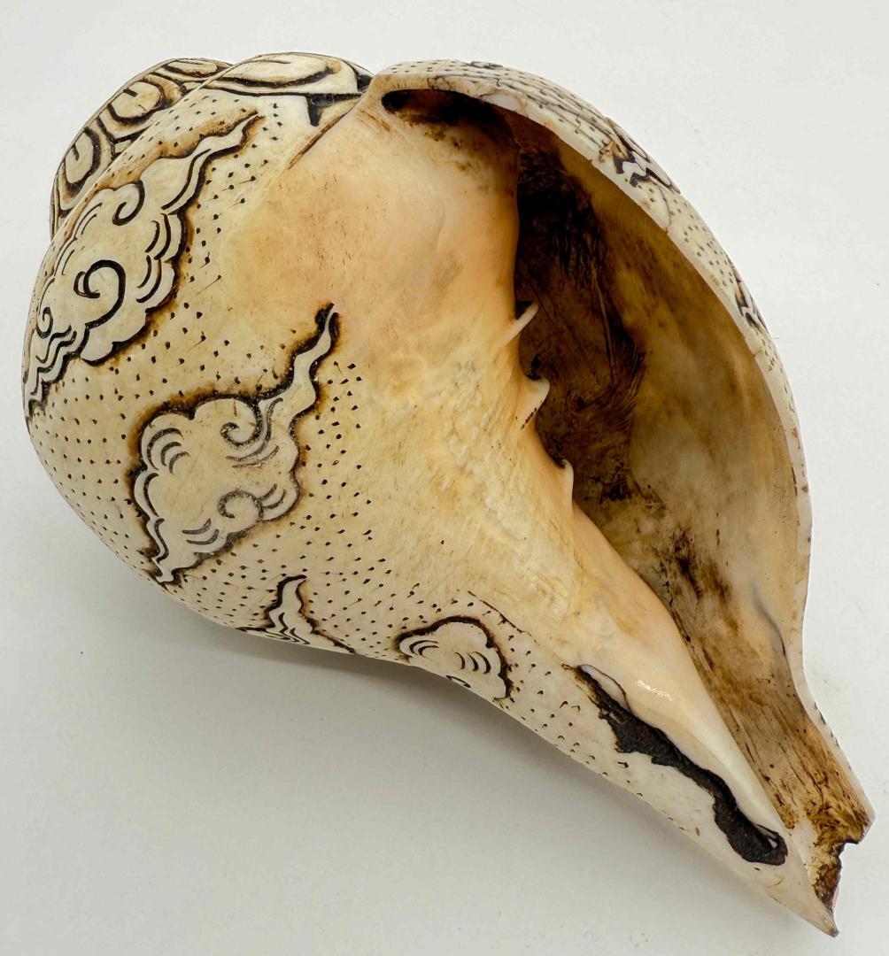 チベット密教法具 法螺貝（シャンカ）ナタラージャ（ダンシングシヴァ）