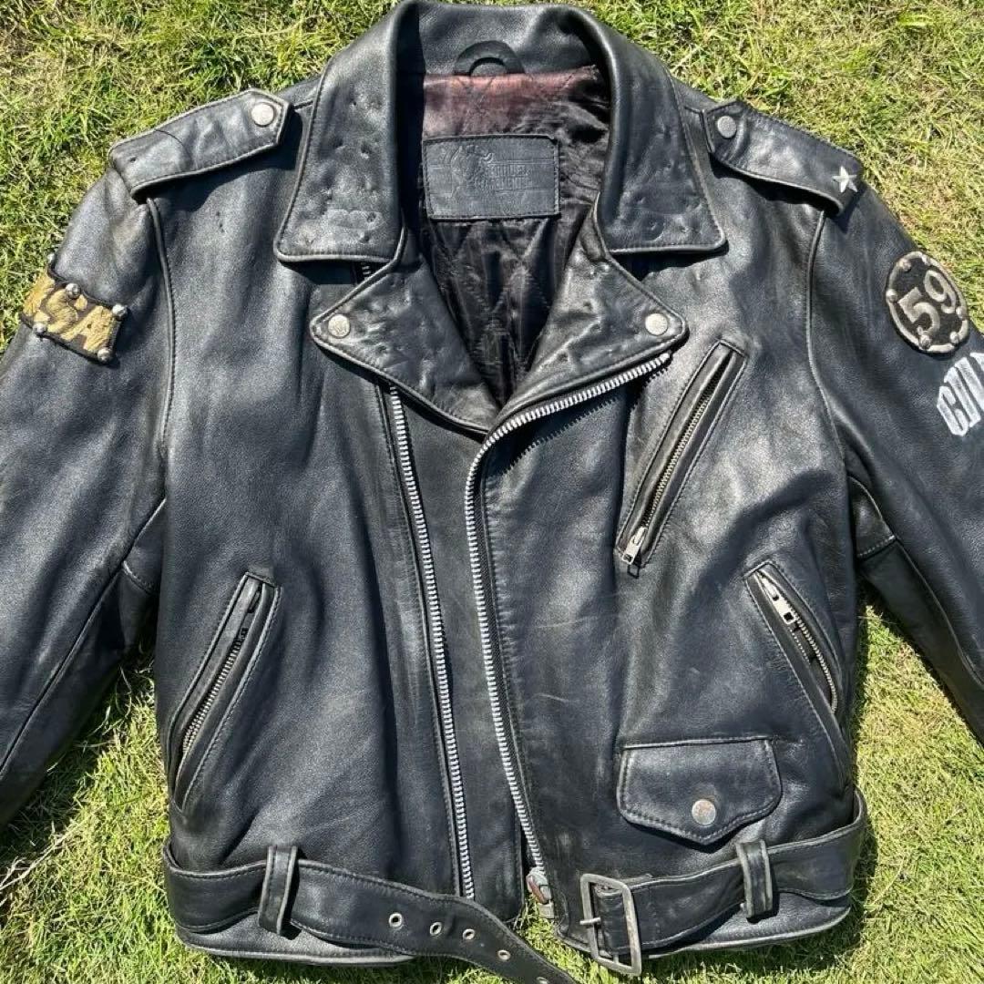 ダブルレザージャケット　ライダース　Blanded garments
