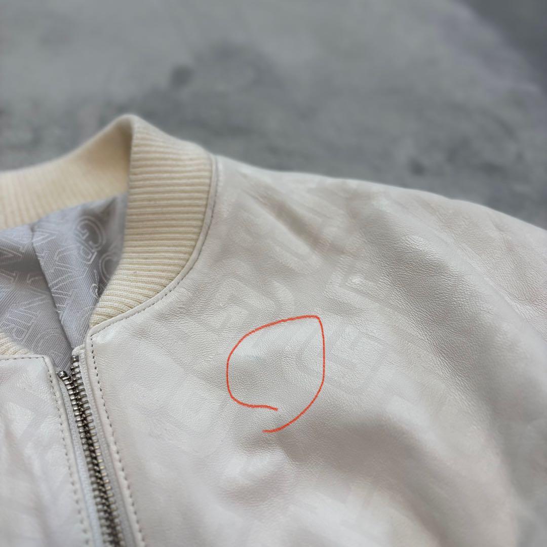 GARNIER ラムレザージャケット　L 総柄　MA-1 ブルゾン　21年モデル