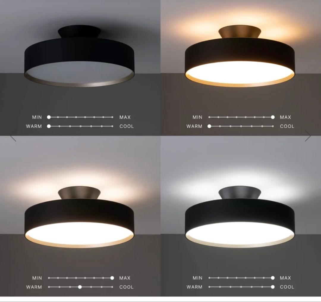 Glow LED-ceiling light ~8畳用　ブラック+ライトウッド