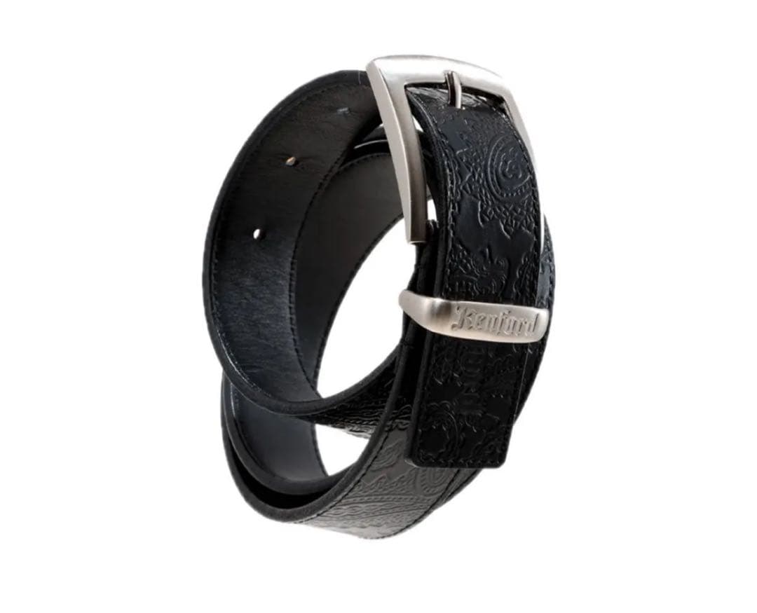 小物 KENFORD EMBOSSED LEATHER BELT PAISLEY