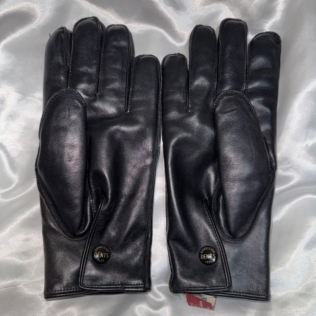DENTS デンツ　 ラビットファー　レザーグローブ　手袋　ブラック