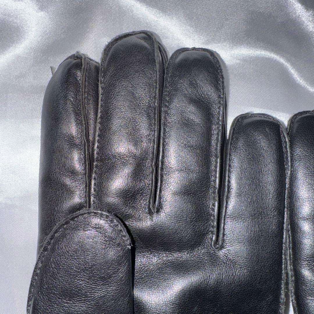 DENTS デンツ　 ラビットファー　レザーグローブ　手袋　ブラック