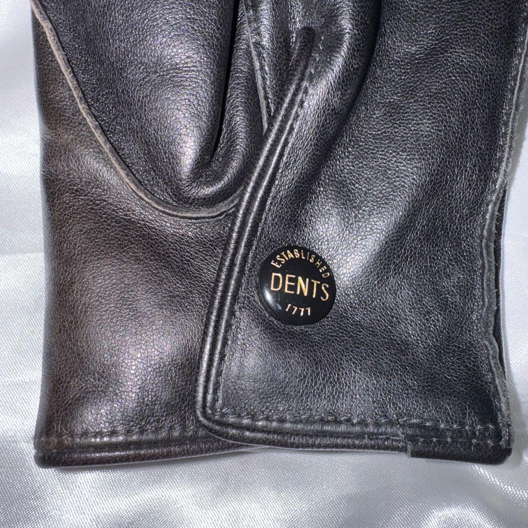 DENTS デンツ　 ラビットファー　レザーグローブ　手袋　ブラック