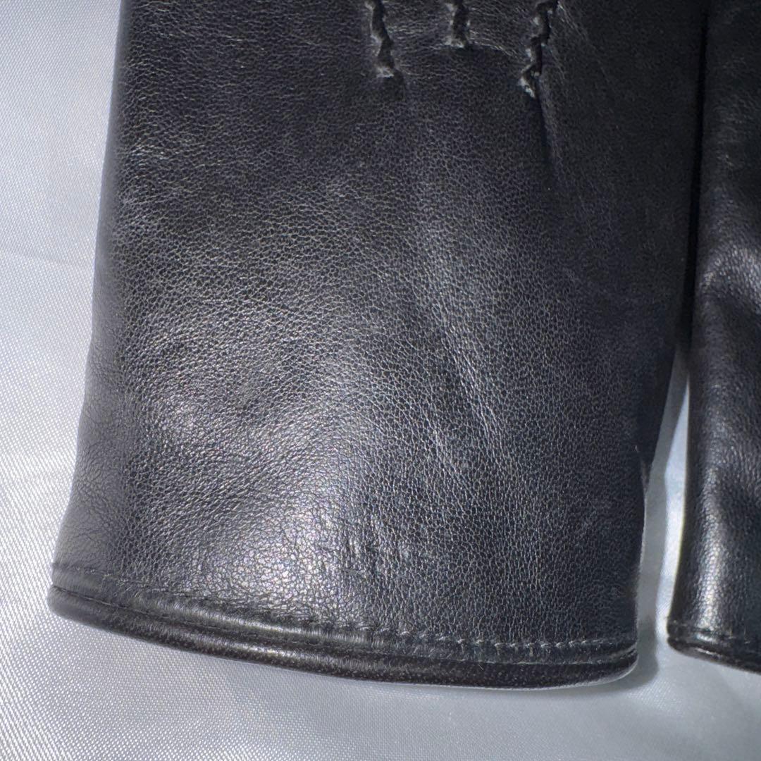 DENTS デンツ　 ラビットファー　レザーグローブ　手袋　ブラック