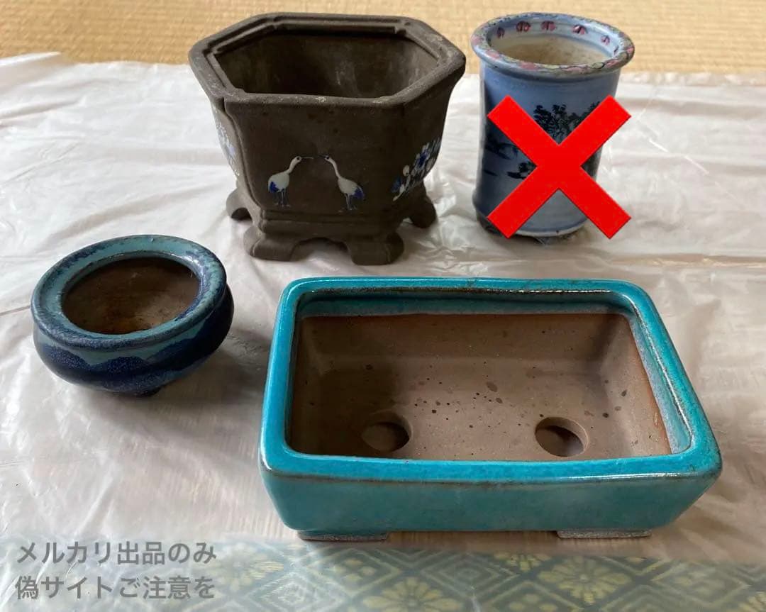 陶翠　緑寿庵　盆栽鉢　小品盆栽鉢　(B)〜(D) (A13・14・15)