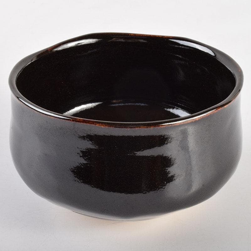 茶道具　六代　高橋道八造　黒釉　茶碗　共箱　V　R4888