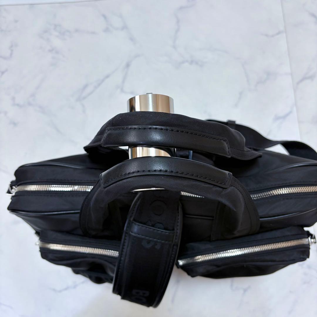 美品 HUGO BOSS ビジネスバッグ ブリーフケース 2WAY ナイロン 黒