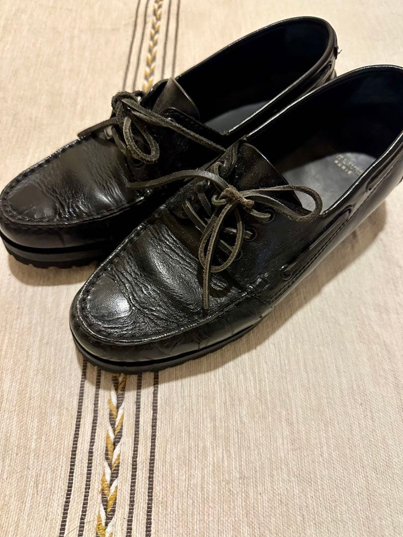 SAINT LAURENT ブラック ローファー　レザーモカシン Vibram