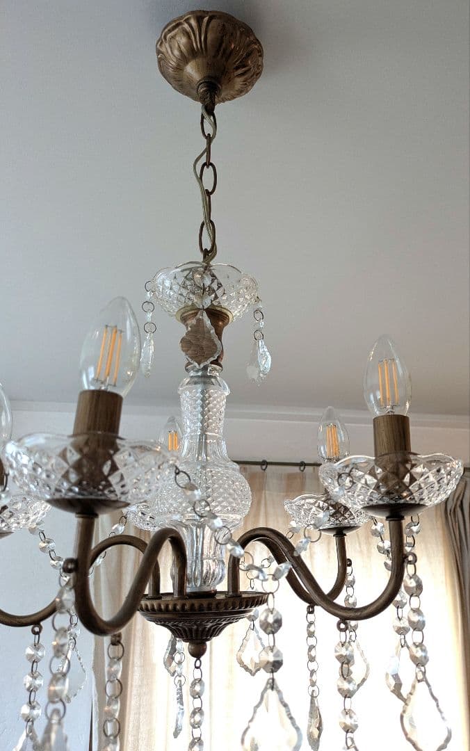クリスタル シャンデリア 5灯 クラシック　アンティーク調