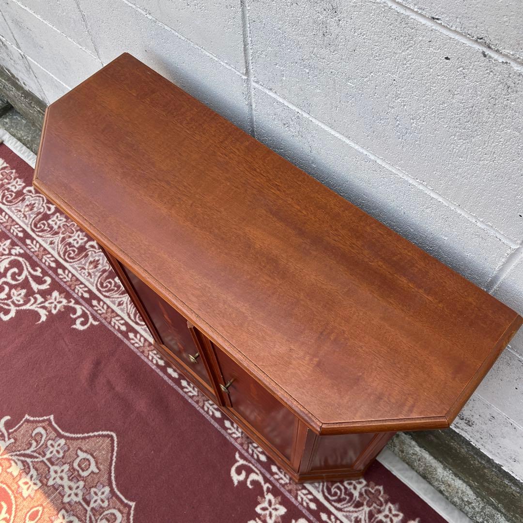 古家具ビンテージ品◾️アンティーク象嵌デザイン 木製コンソールテーブル 飾り台