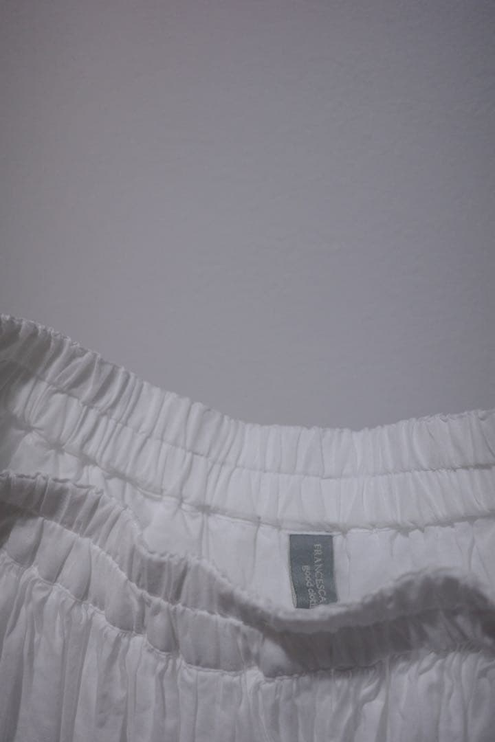 美品◇ francesca amam label ギャザーパンツ/ホワイト