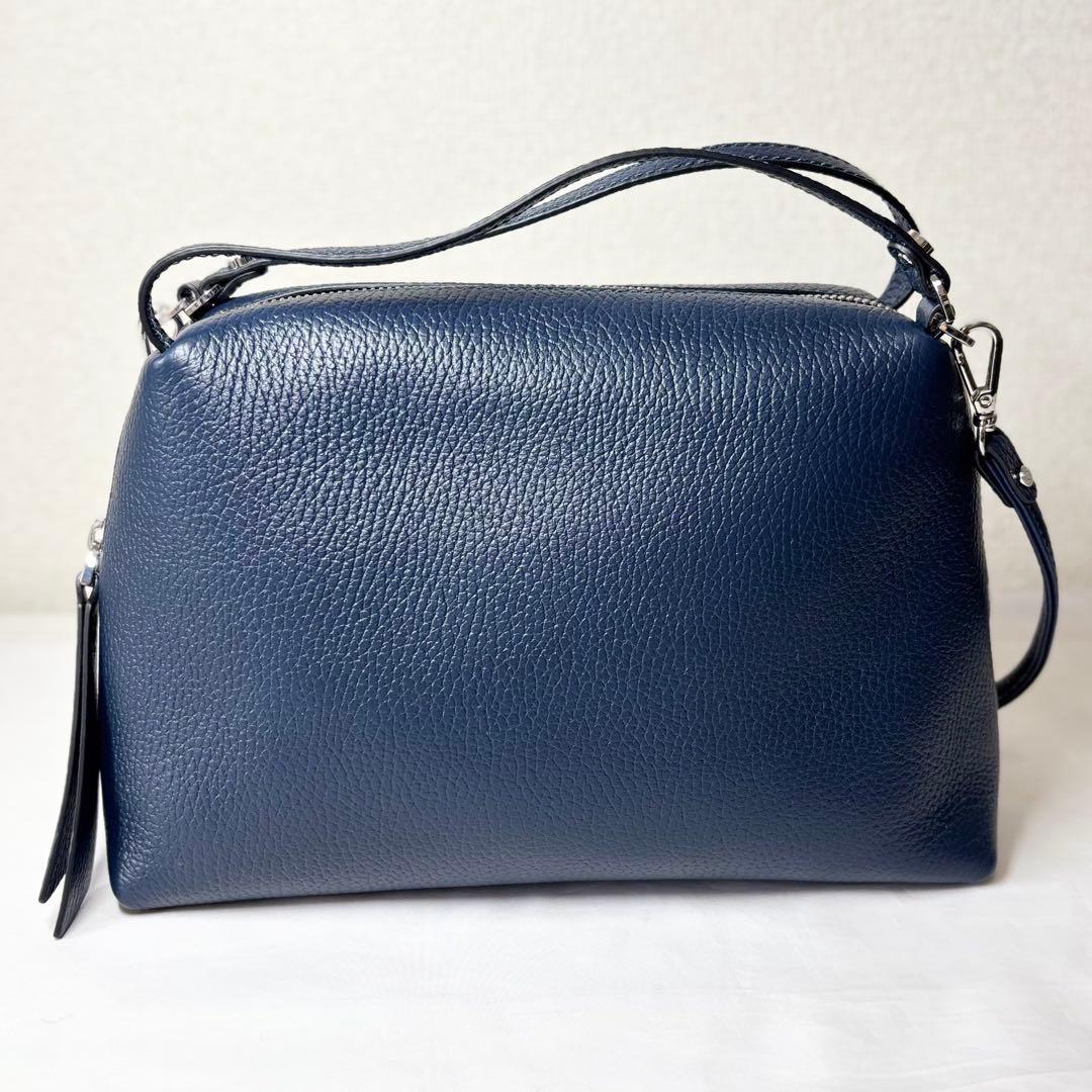 【未使用】　ジャンニキャリーニ　アリファM 2way ショルダーバッグ　ネイビー