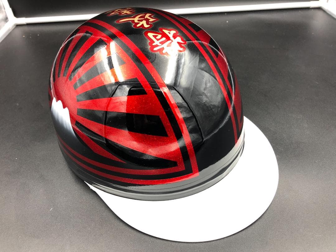 コルク半　カスタム　富士日章　三つボタン　黒赤　ラメ　特攻　高級クリヤ送料無料