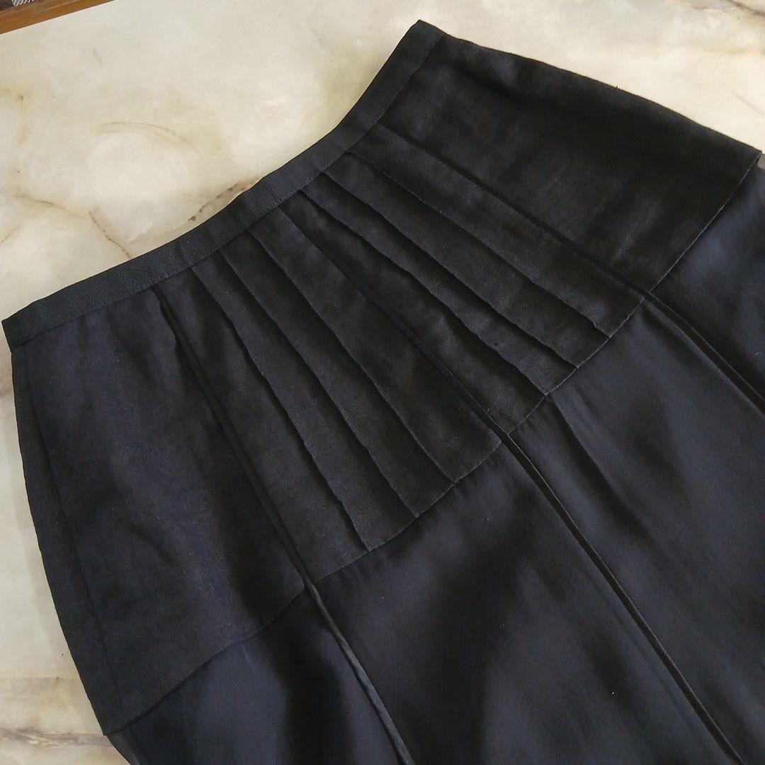 ドルチェアンドガッバーナ リネン×シルクスカート 42 黒 s4