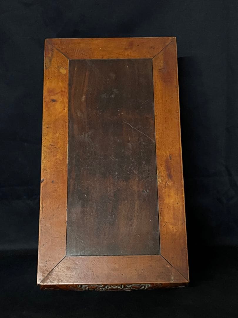 古美術/物置/紫檀台/柘植/天然木；F26