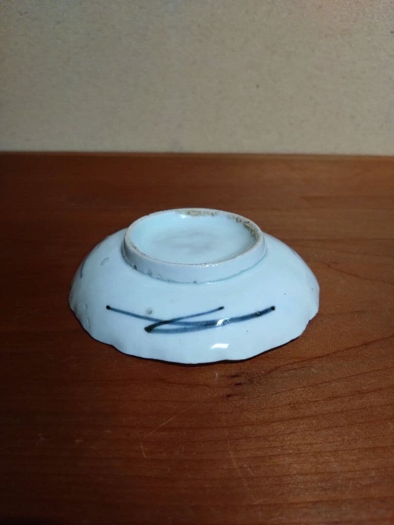 古伊万里 蒟蒻印判 花紋 輪花平盃 小皿