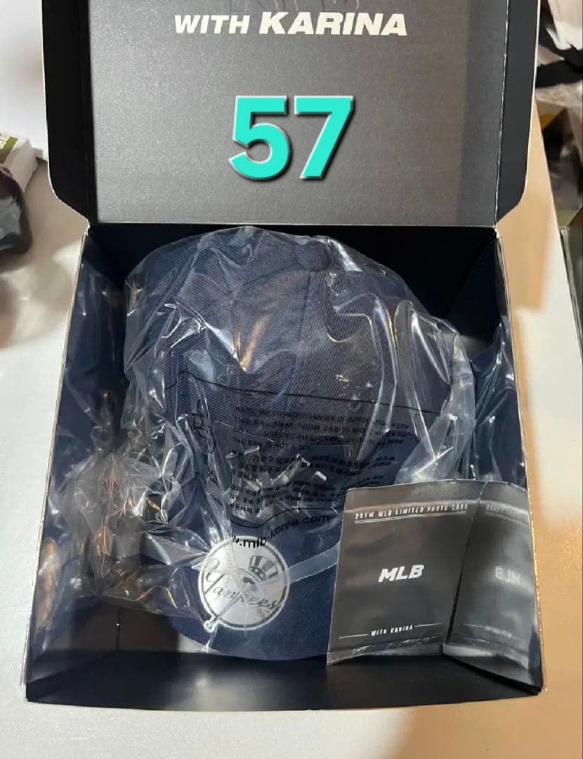 韓国　AESPA　カリナ　KARINA　MLB　ボールキャップ　帽子
