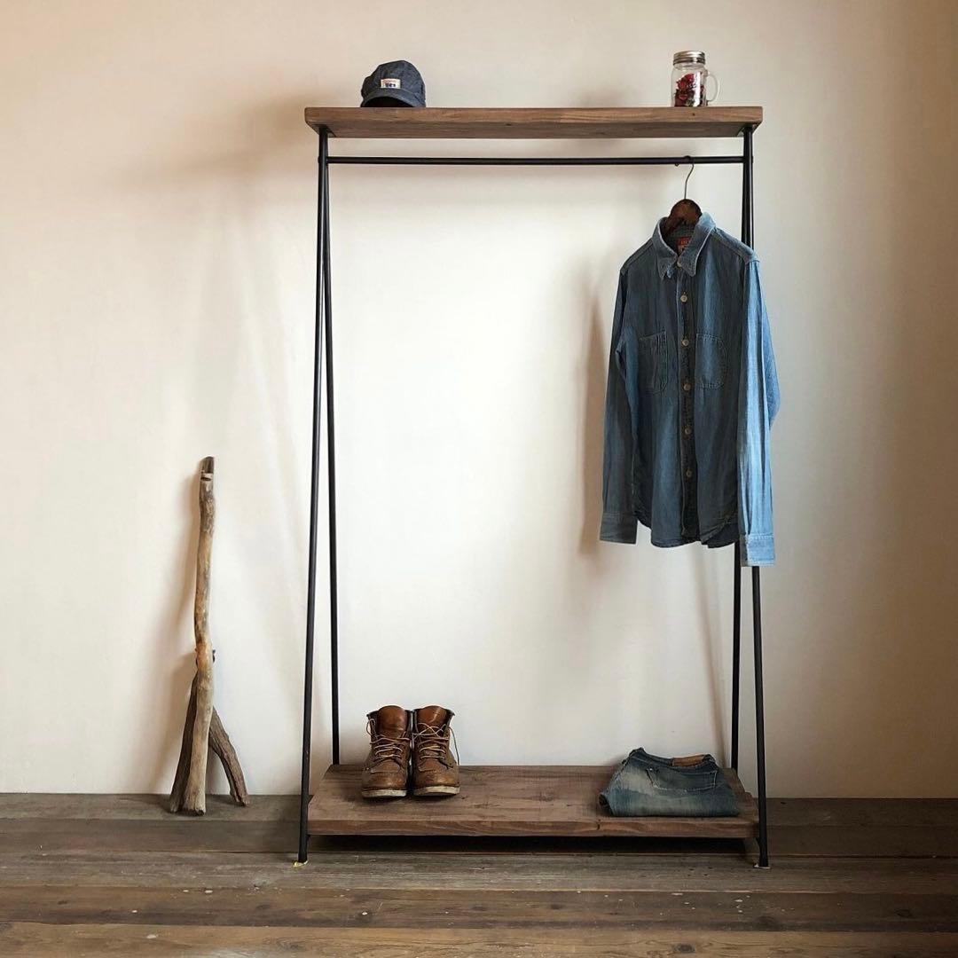 アイアン×木製ハンガーラック