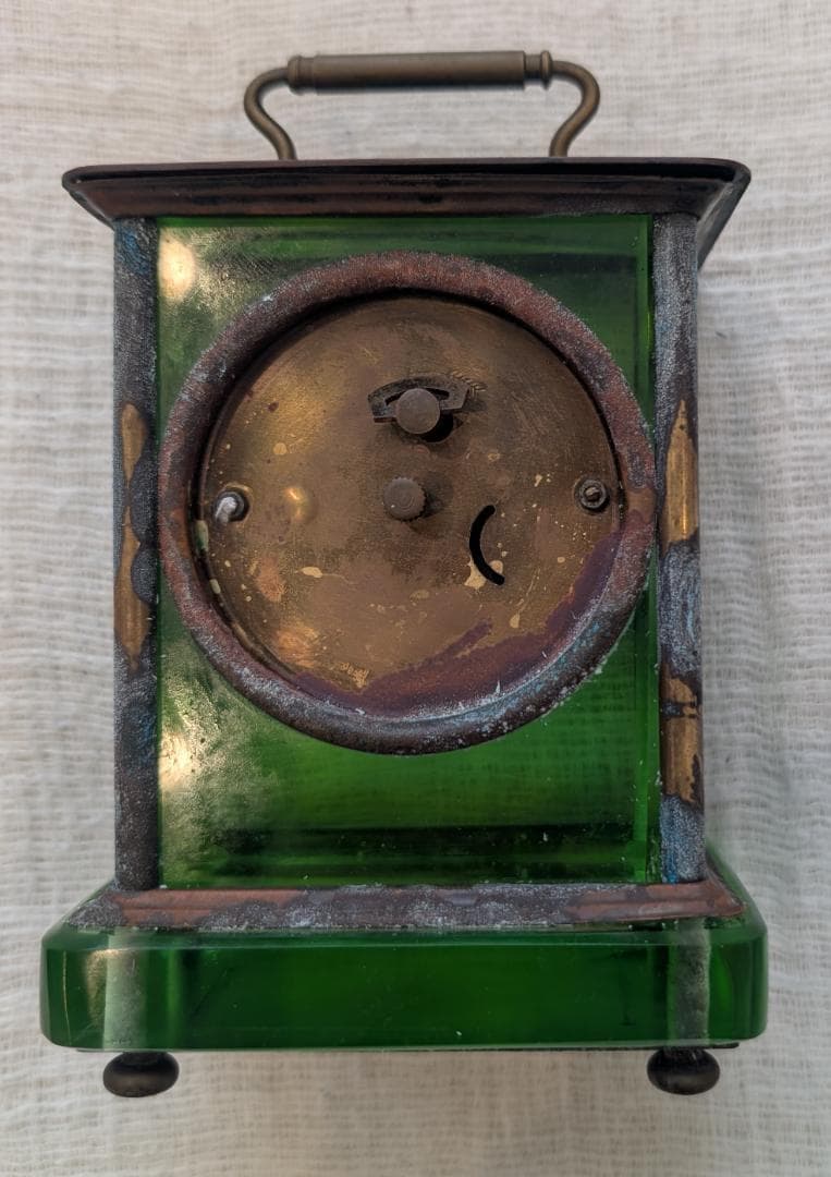 精工舎 ガラス置時計 グリーン 希少 アンティーク ビンテージ