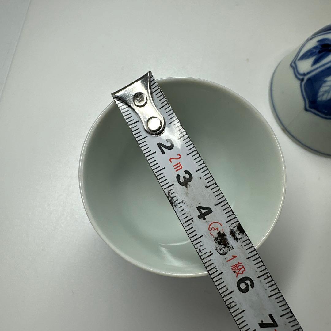 三浦竹泉　青花煎茶碗5客　口径5.5㎝　東Y7-0411☆2Fトヒチ