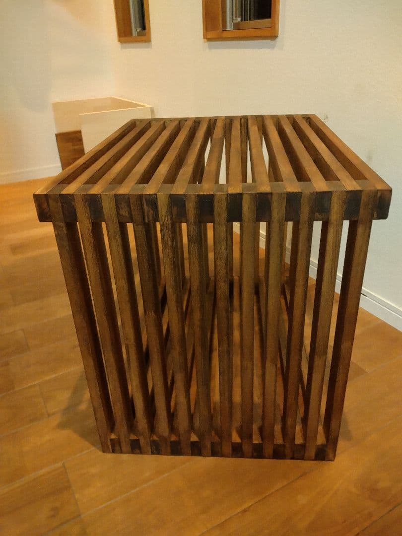 木製　ハンドメイド　オーダー　ロの字　棚　シェルフ　水槽台　アクアラック　金魚