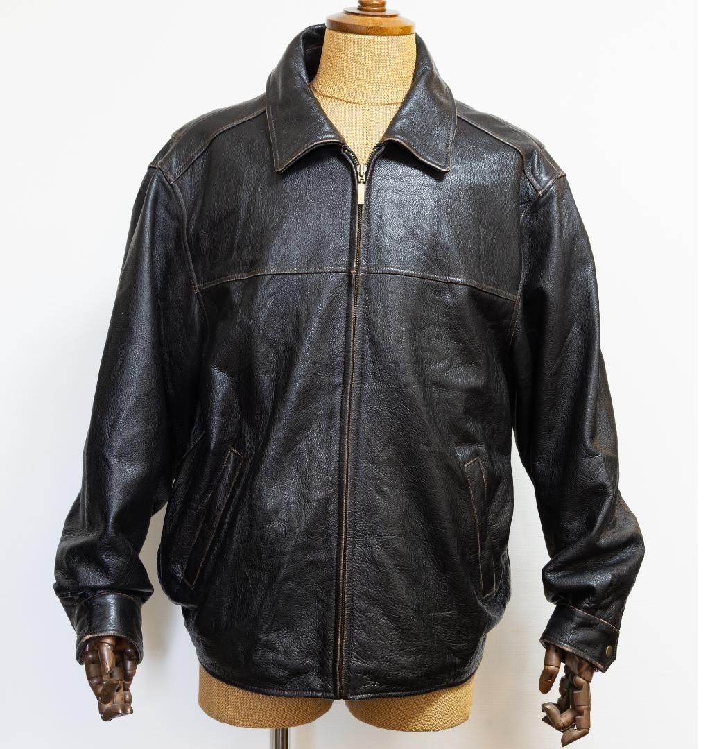 美品 St. John's Bay カーコートレザージャケット 茶芯ヴィンテージ