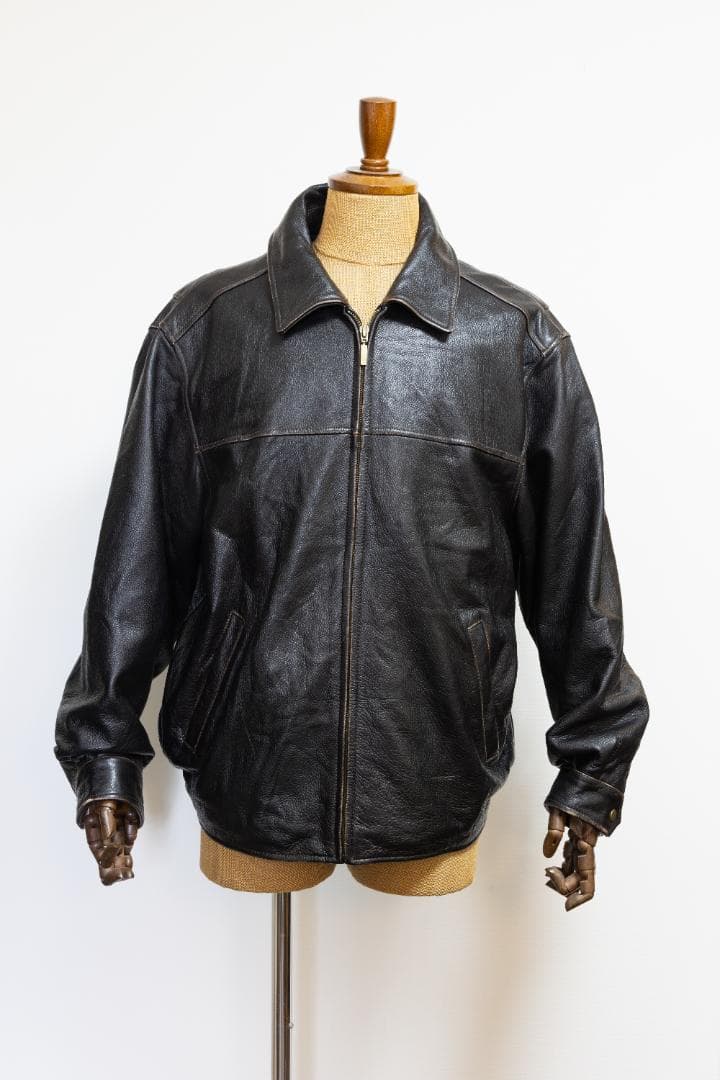 美品 St. John's Bay カーコートレザージャケット 茶芯ヴィンテージ